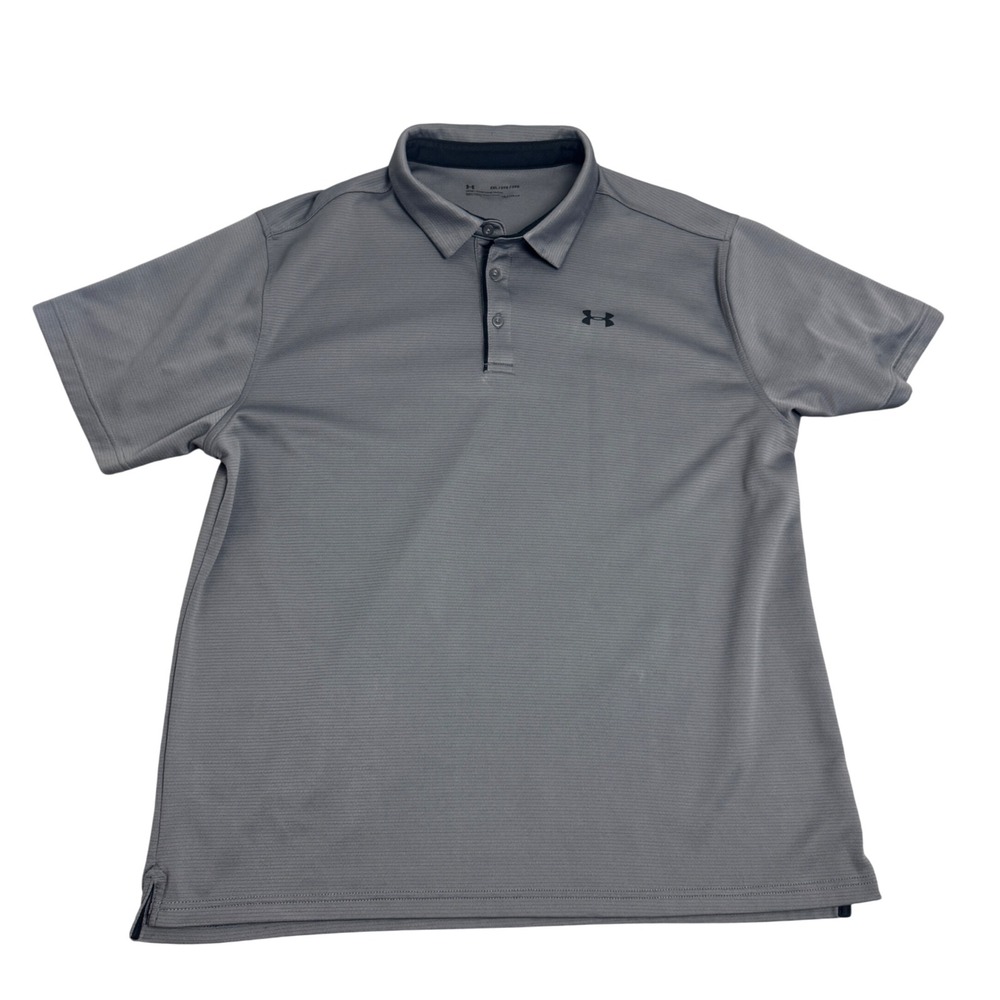 Under Armour Mens Gray HeatGear Loose Fit Short Sleeve Polo Shirt 2XL